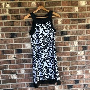 WHBM Black & White Silk Dress